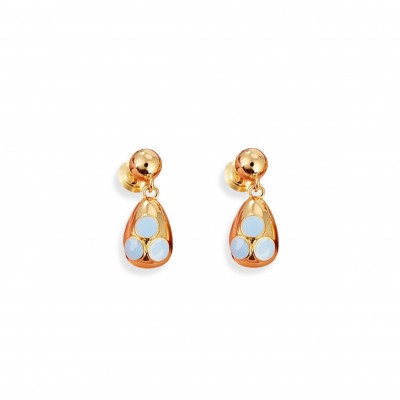 BOTTEGA VENETA TEARDROP EARRINGS IN ROSE GOLD 